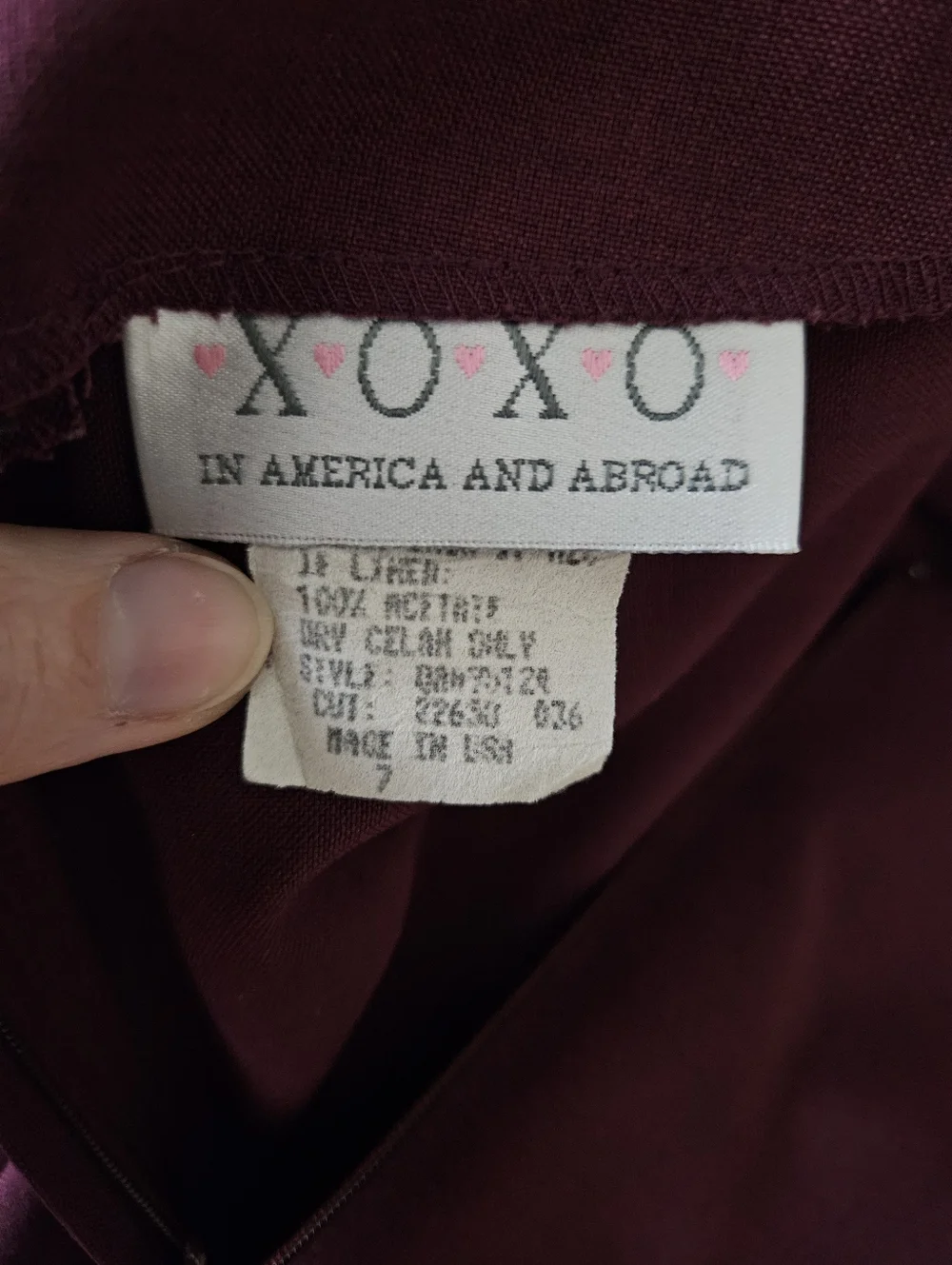 Vintage XOXO Skirt Y2K Plum Purple Mid Rise Pencil Skirt S 90s Office Secretary